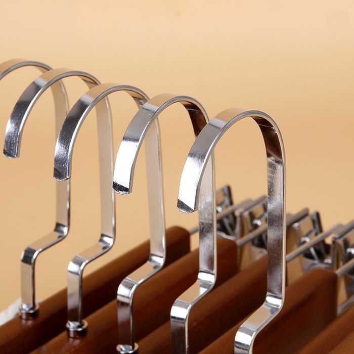 Kẹp Quần Gỗ Nâu Cao Cấp - Kẹp Inox Bóng