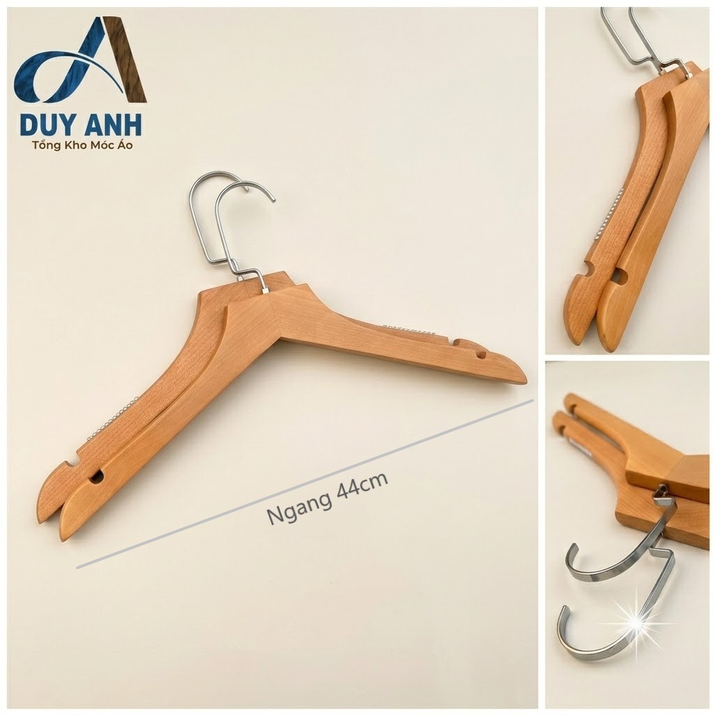 Móc Áo Gỗ Nam Cao Cấp - Vàng Bằng