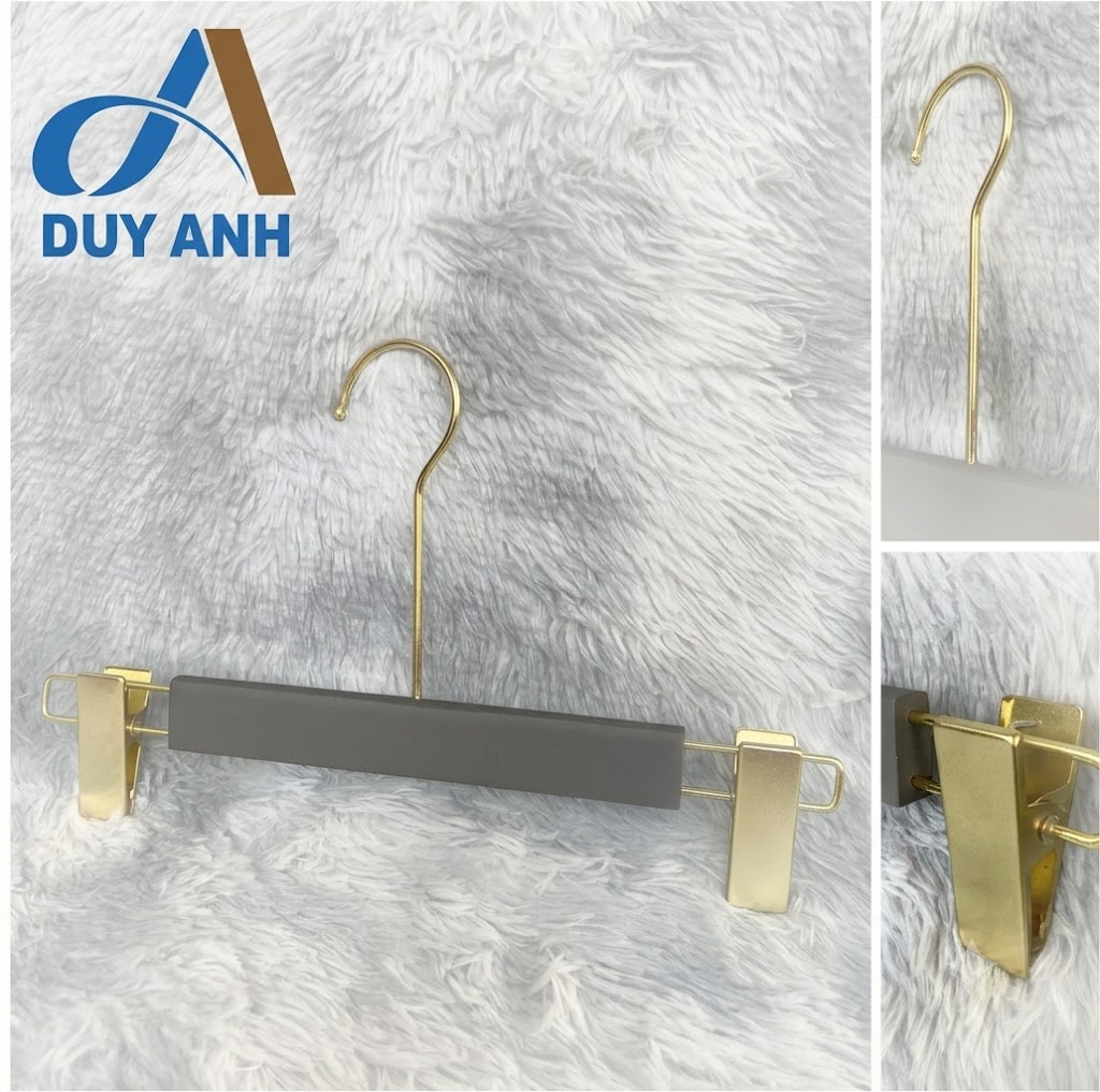 Kẹp Quần Gỗ Ghi Cao Cấp - Kẹp Mạ Crom