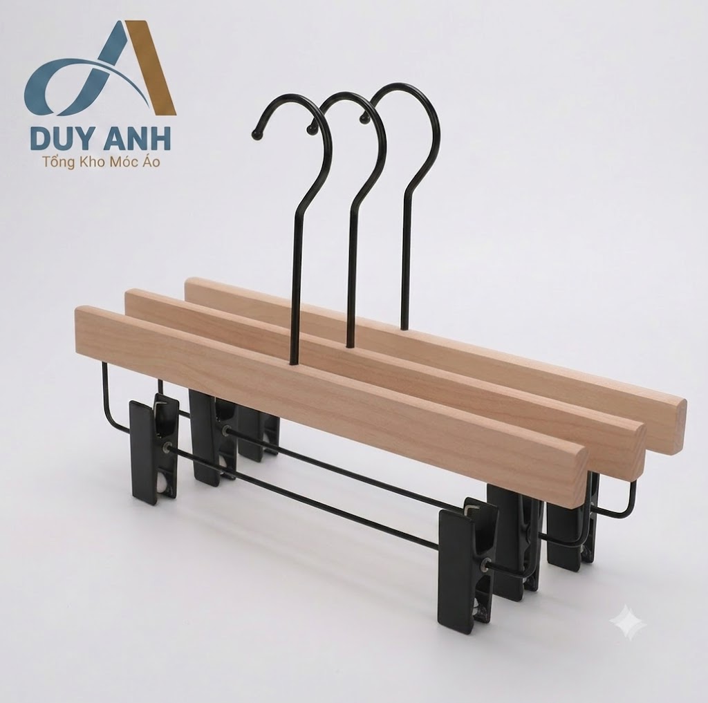 Kẹp Quần Gỗ Ngang Cao Cấp - Kẹp Ngang Mộc Vuông