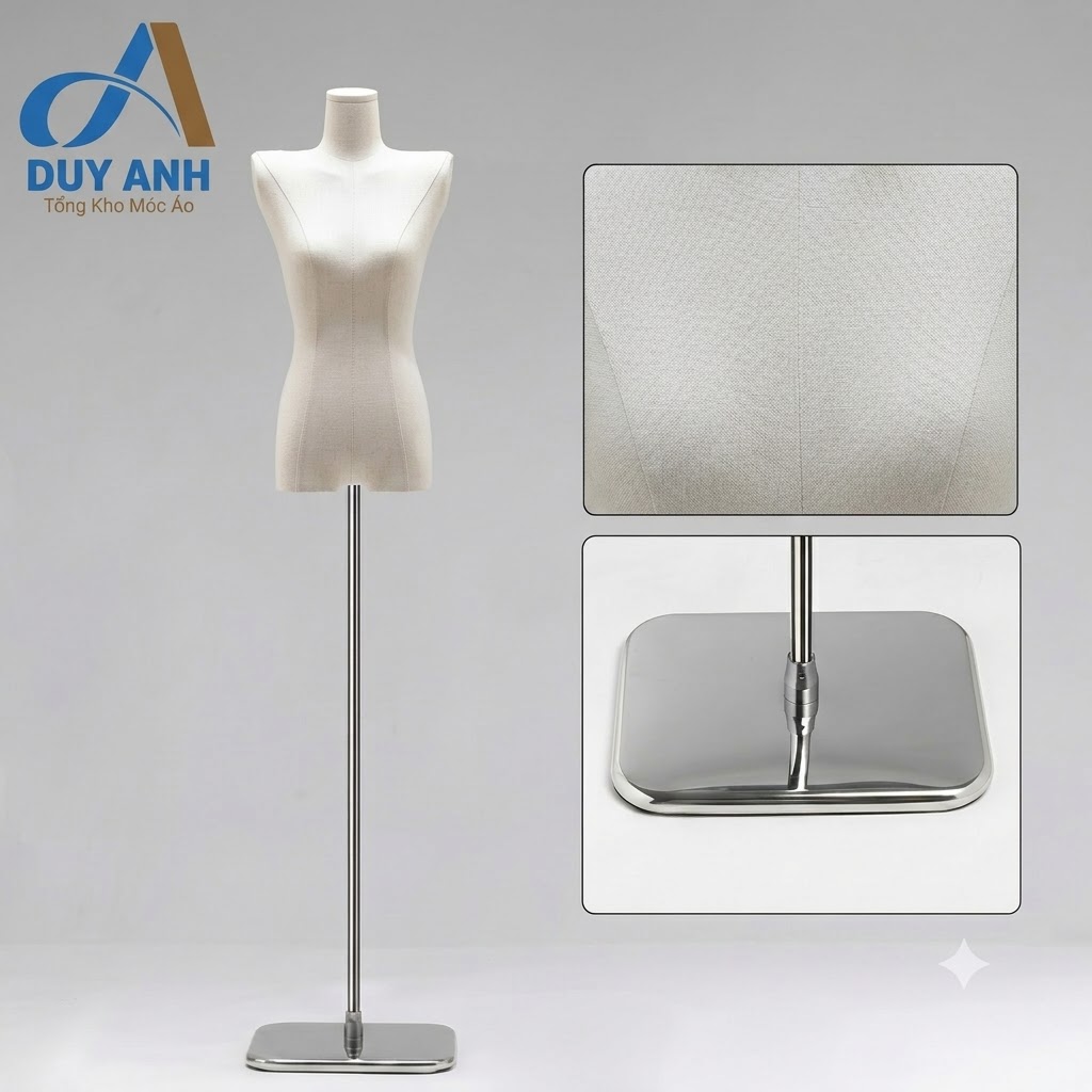 Manneqiun Nữ Nửa Thân - Cốt Lép Nữ - Vai Ngang - Nhập Khẩu