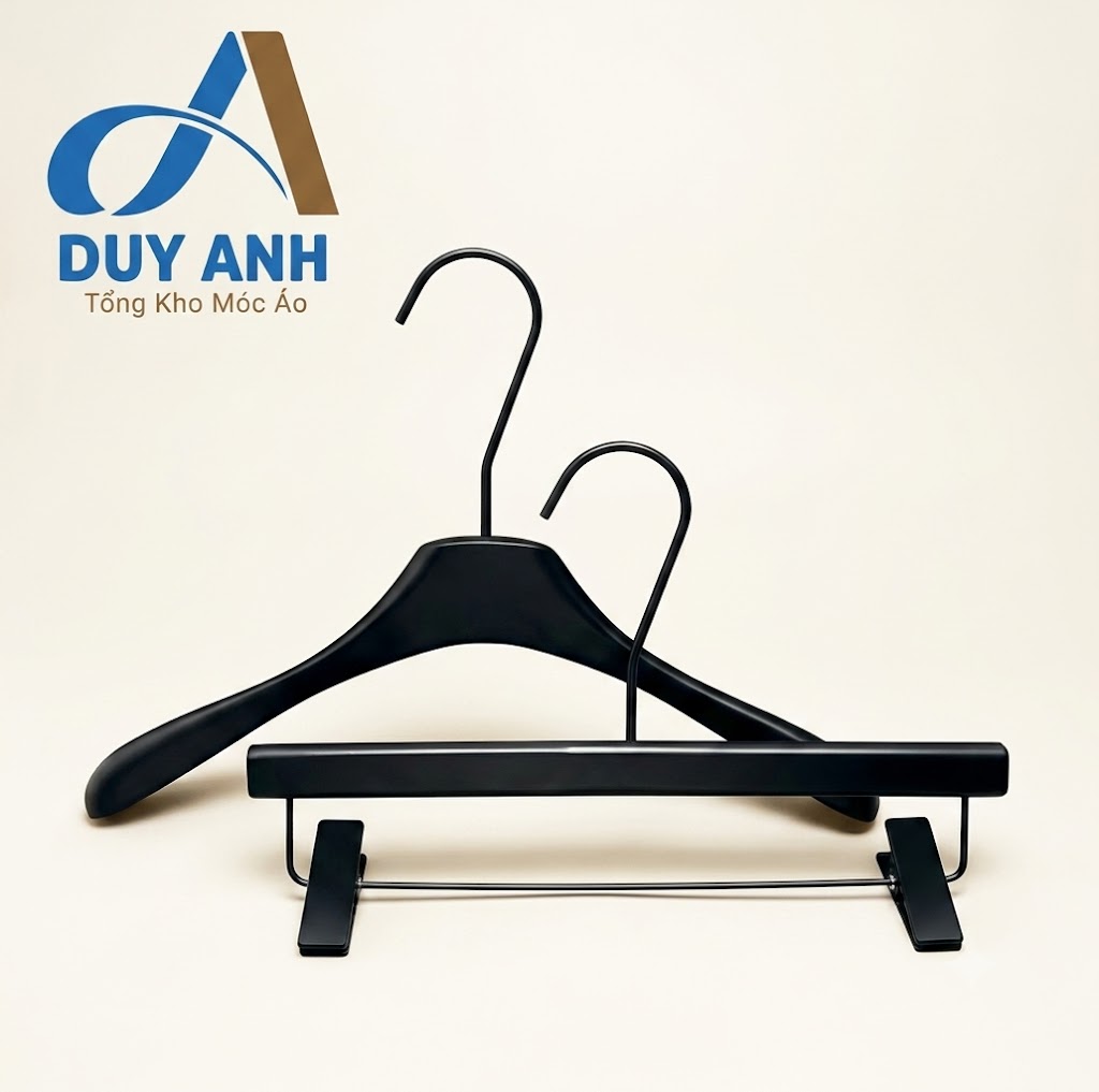 Kẹp Quần Gỗ Đen Cao Cấp - Kẹp Ngang Đen - U Đen