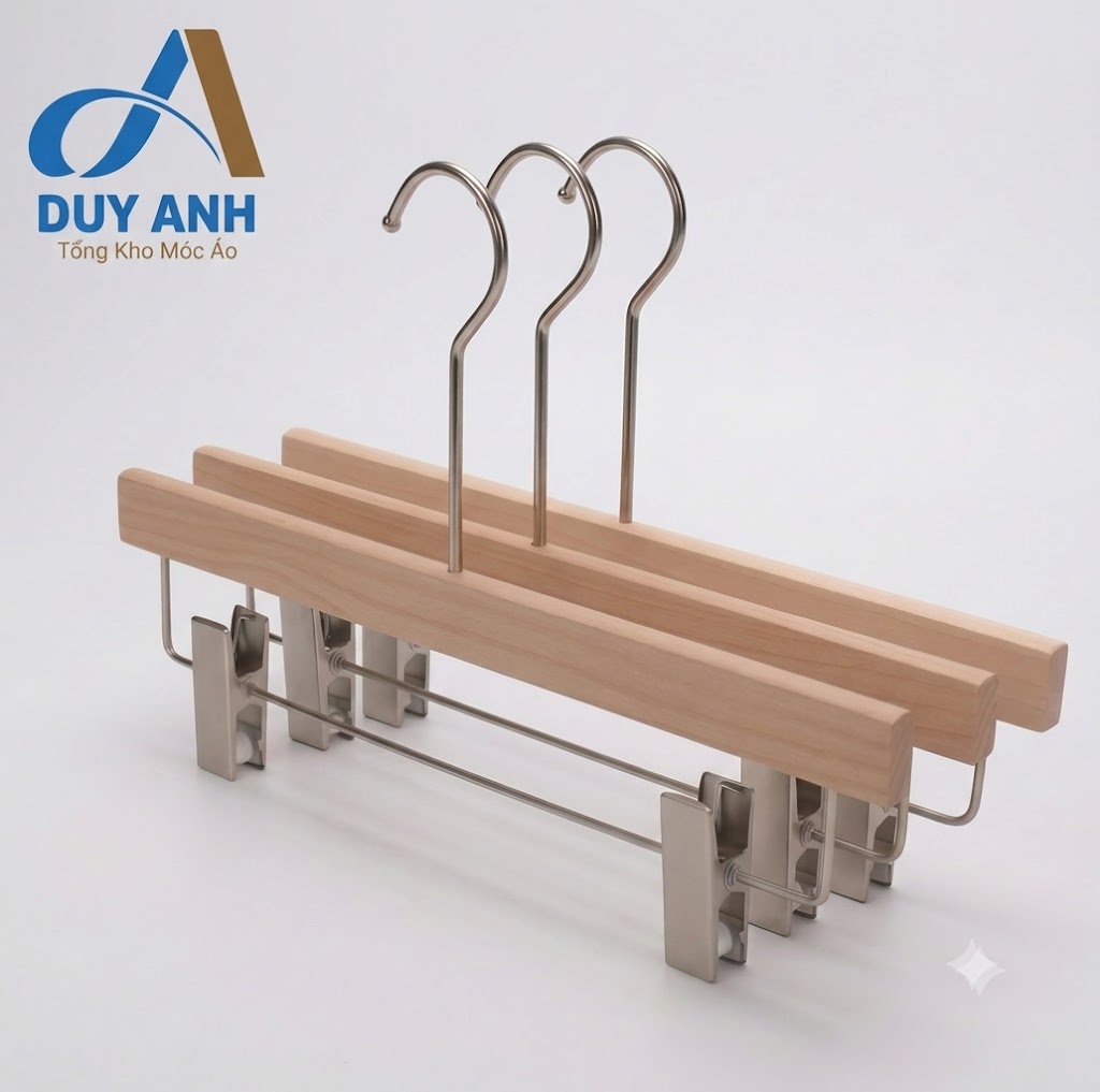 Kẹp Quần Gỗ Ngang Cao Cấp - Kẹp Ngang Mộc Vuông