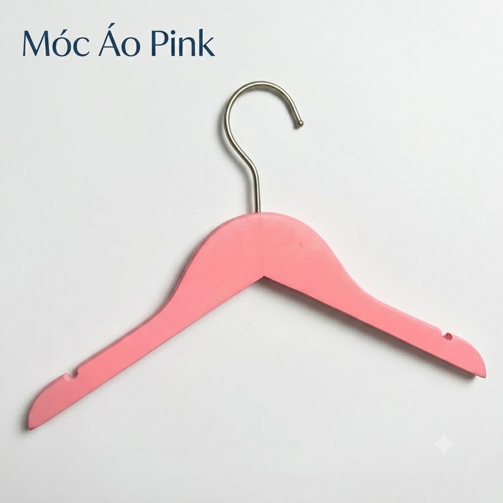 Móc Áo Gỗ Trẻ Em -  Tròn - Đầu Mạ Crom Bạc
