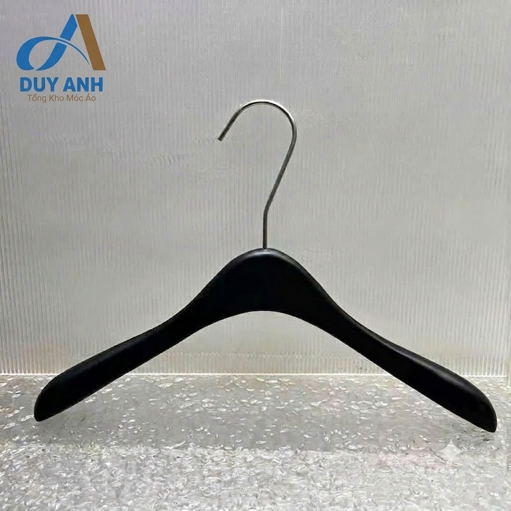 Móc Áo Gỗ Nữ Cao Cấp - Đen - Dày 3cm