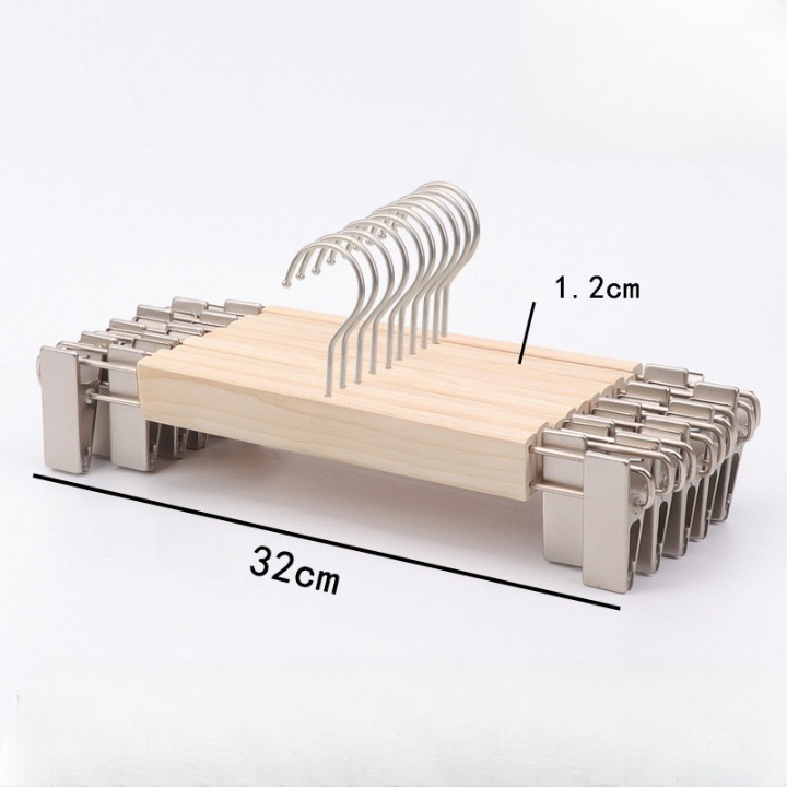 Kẹp Quần Gỗ Mộc Cao Cấp - Kẹp Mạ Crom