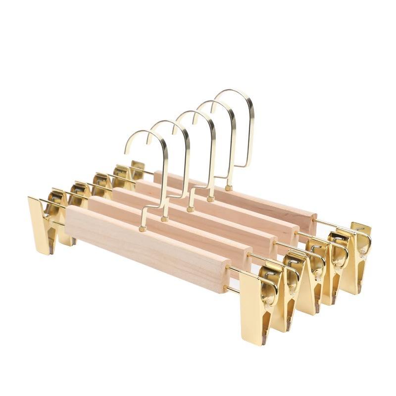 Kẹp Quần Gỗ Mộc Cao Cấp - Kẹp Mạ Vàng