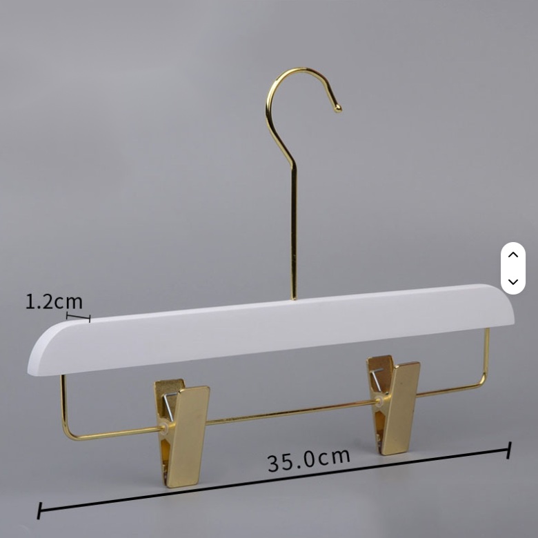 Kẹp Quần Gỗ Trắng Cao Cấp - Kẹp Ngang Mạ Vàng