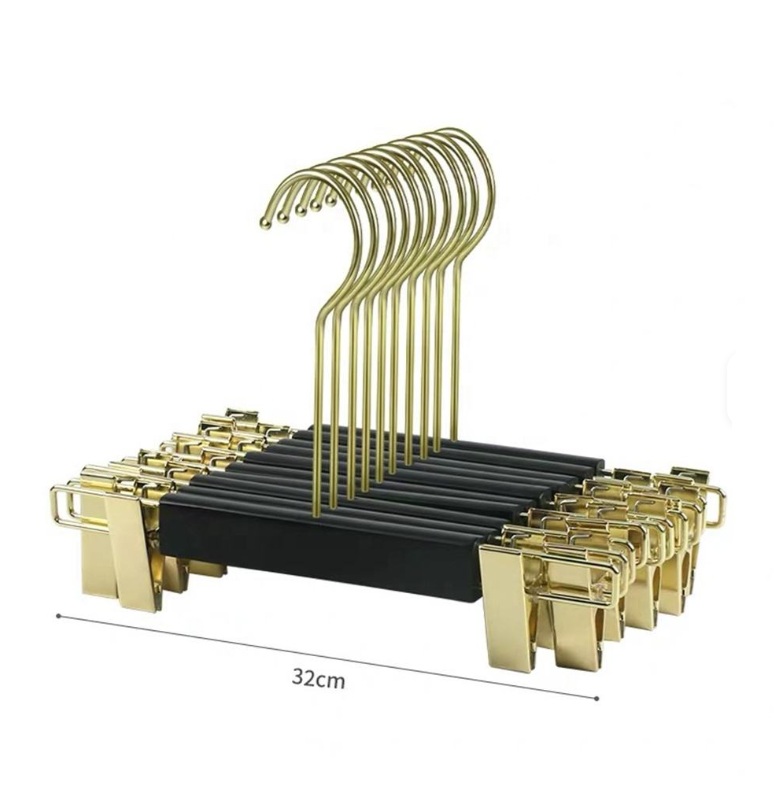 Kẹp Quần Gỗ Đen Cao Cấp - Kẹp Mạ Vàng