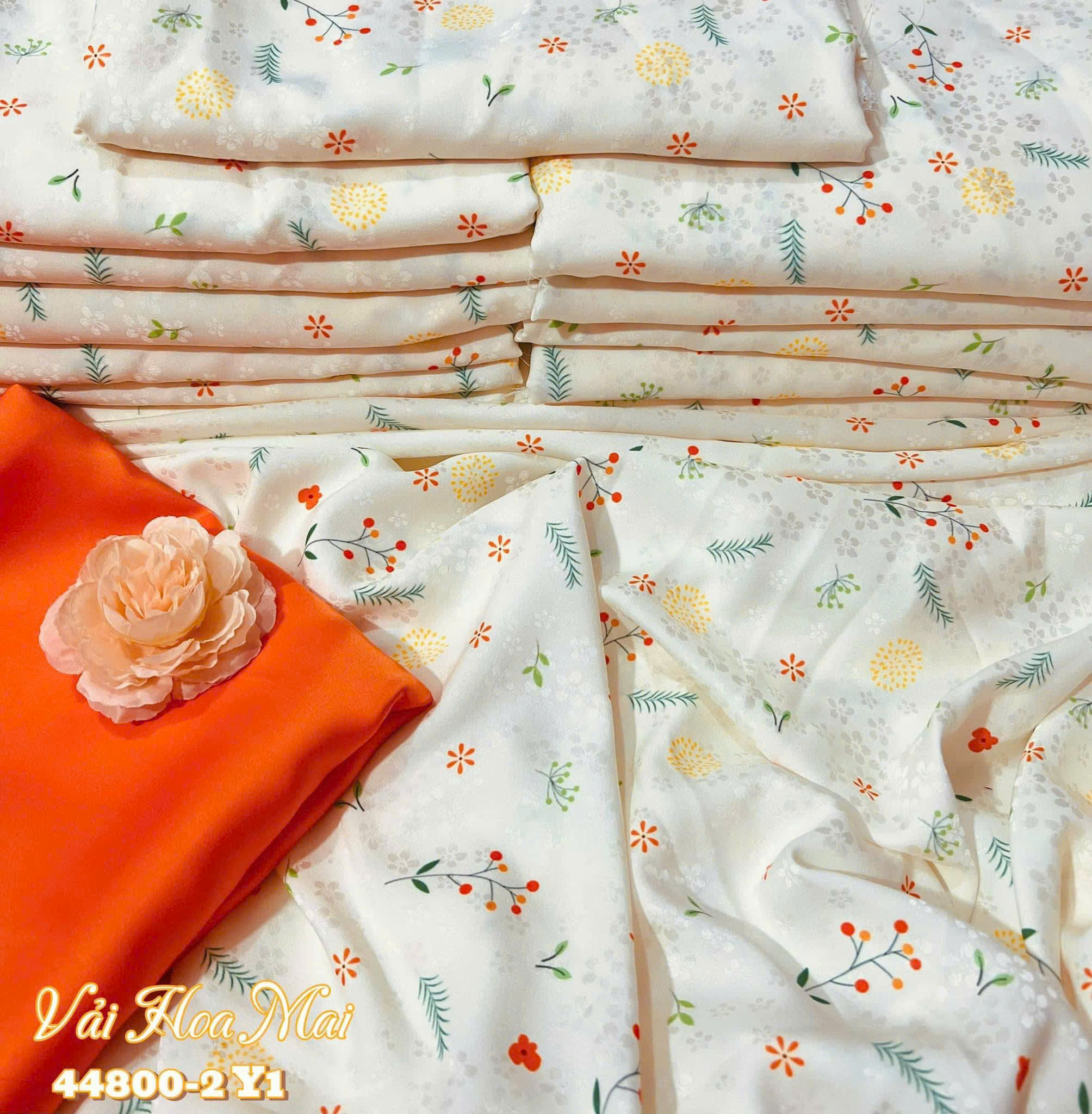 Vải Gấm Hoa Mai