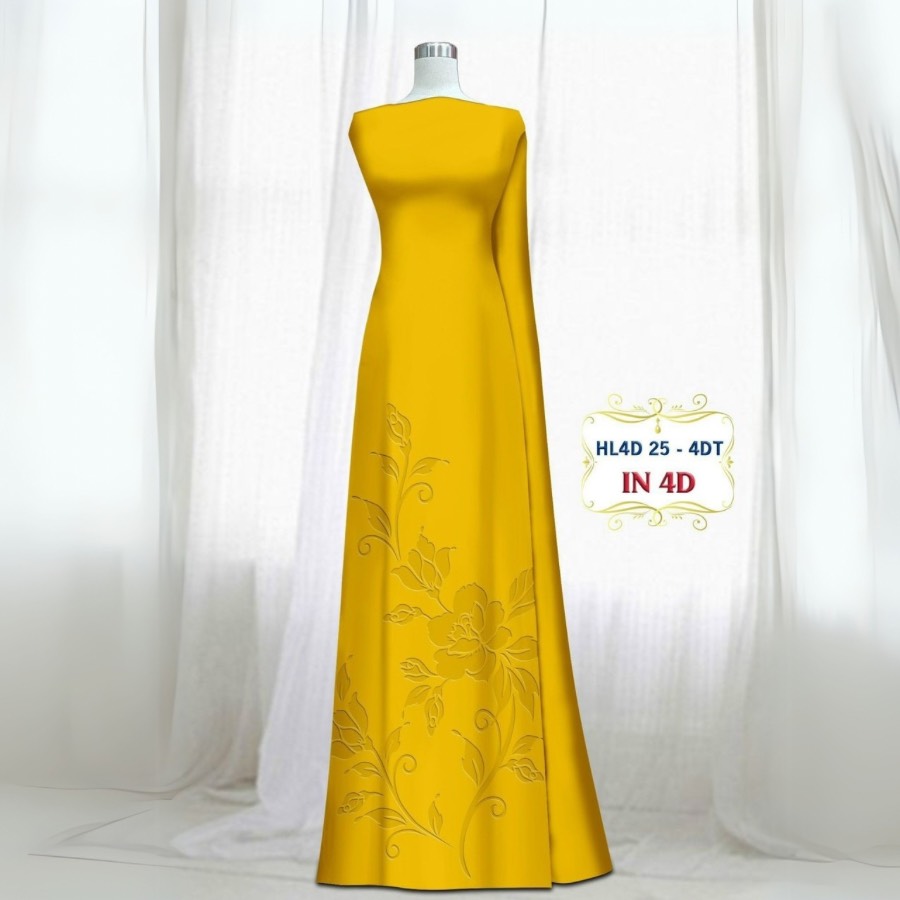 Vải Áo Dài Lụa Tô Châu In 4D – Họa Tiết Hoa Hồng Bông Tà – Đa Dạng Màu Sắc