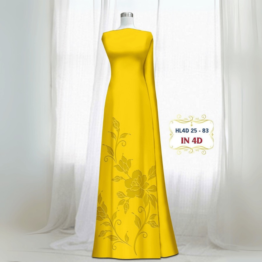 Vải Áo Dài Lụa Tô Châu In 4D – Họa Tiết Hoa Hồng Bông Tà – Đa Dạng Màu Sắc