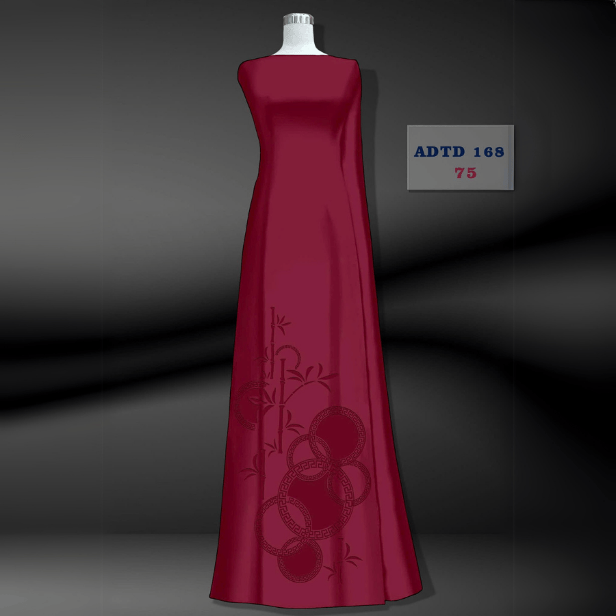 Vải Áo Dài Tây Đô – Lụa Tô Châu In 4D – Họa Tiết Cây Trúc & Trống Đồng – Đa Dạng Màu Sắc