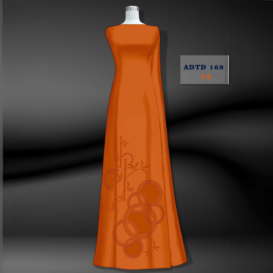 Vải Áo Dài Tây Đô – Lụa Tô Châu In 4D – Họa Tiết Cây Trúc & Trống Đồng – Đa Dạng Màu Sắc