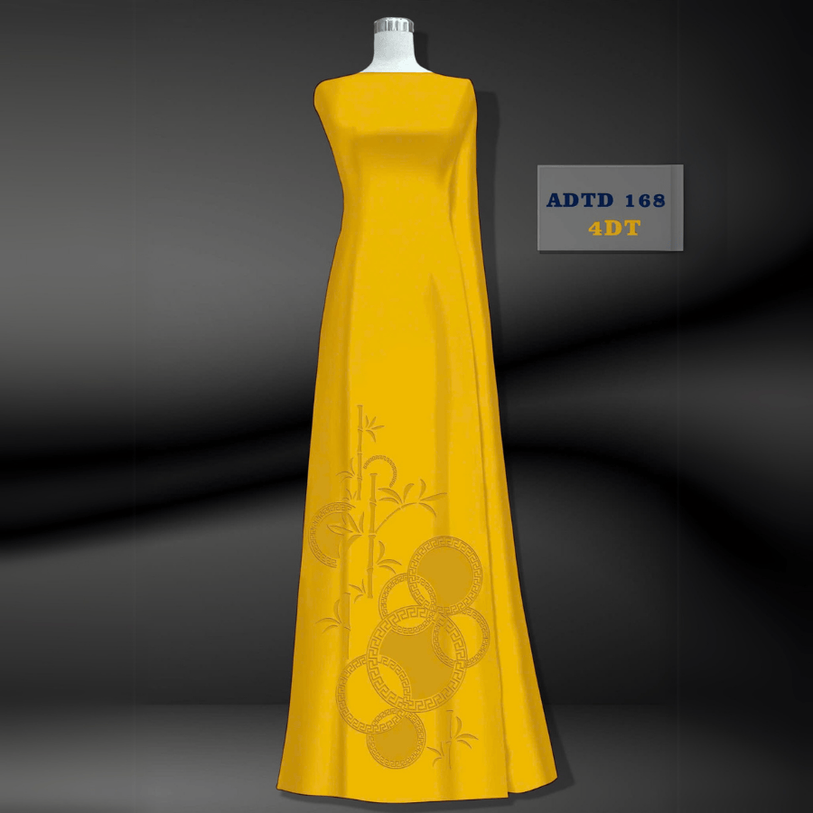 Vải Áo Dài Tây Đô – Lụa Tô Châu In 4D – Họa Tiết Cây Trúc & Trống Đồng – Đa Dạng Màu Sắc