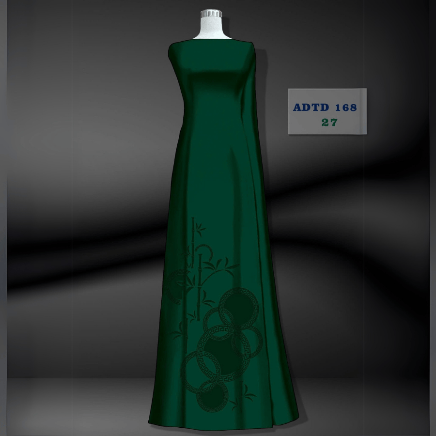 Vải Áo Dài Tây Đô – Lụa Tô Châu In 4D – Họa Tiết Cây Trúc & Trống Đồng – Đa Dạng Màu Sắc