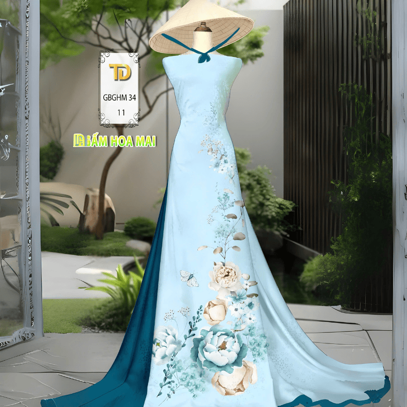 Tây Đô - Vải May Áo Dài Cao Cấp, Vải Gấm Hoa Mai In 3D Hoạ Tiết Nhẹ Nhàn Thanh Lịch