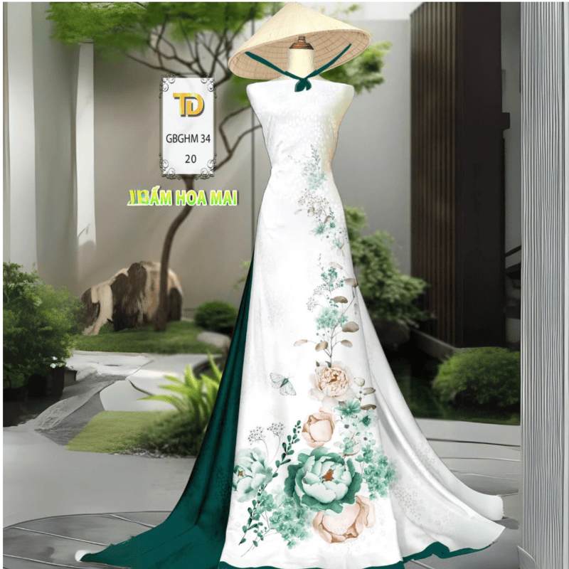 Tây Đô - Vải May Áo Dài Cao Cấp, Vải Gấm Hoa Mai In 3D Hoạ Tiết Nhẹ Nhàn Thanh Lịch
