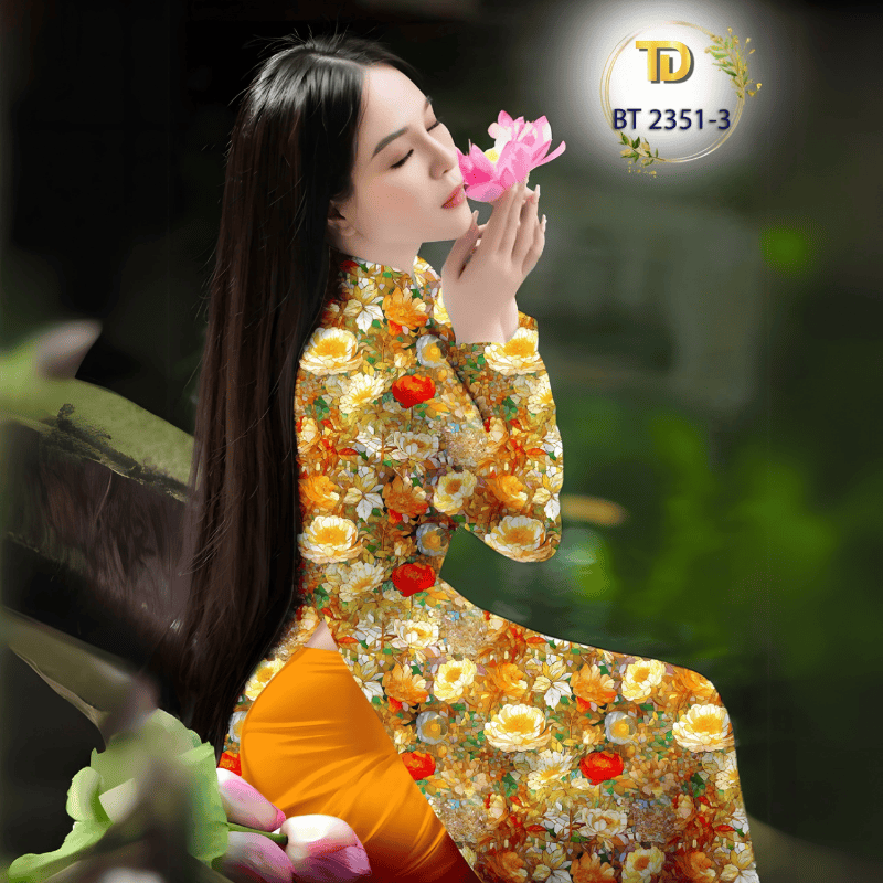 Vải Áo Dài Tây Đô - Vải May Áo Dài Họa Tiết Hoa Đều, In 3D Trên Nền Lụa Hồng Anh Cao Cấp