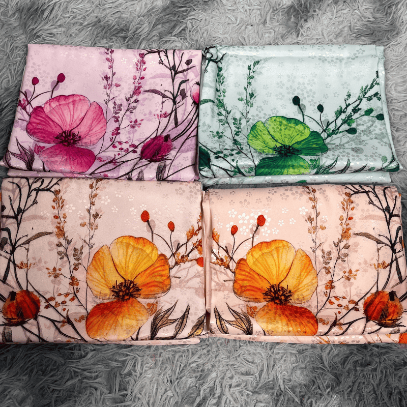 Tây Đô - Vải May Áo Dài Hoạ Tiết Hoa Nhẹ Nhàng, Màu Ngọt, Chất Liệu Vải Gấm Hoa Mai