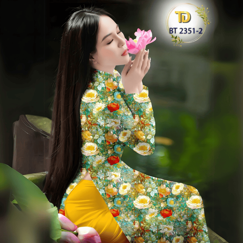 Vải Áo Dài Tây Đô - Vải May Áo Dài Họa Tiết Hoa Đều, In 3D Trên Nền Lụa Hồng Anh Cao Cấp