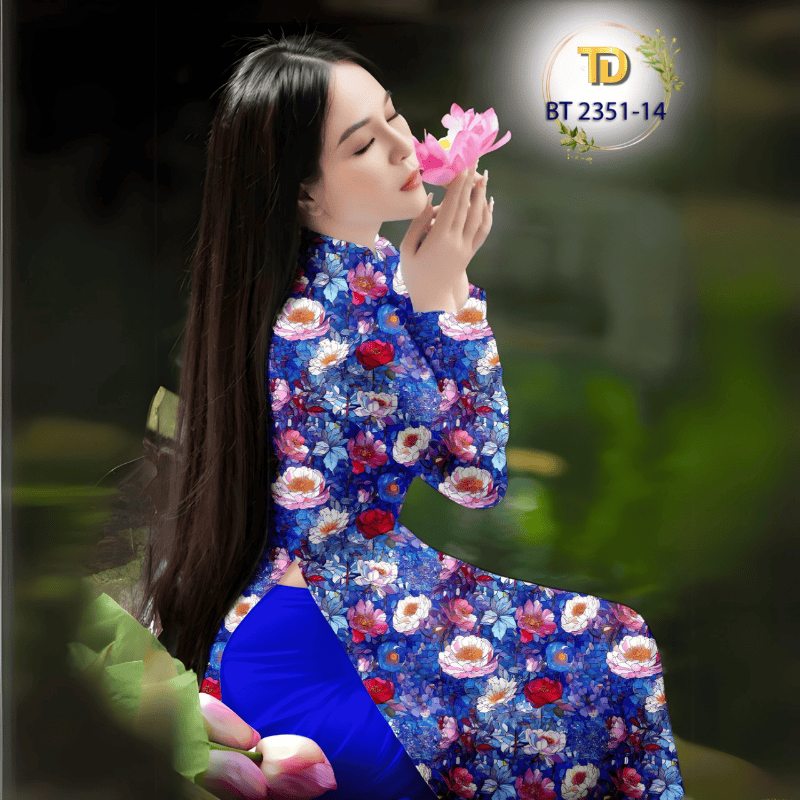 Vải Áo Dài Tây Đô - Vải May Áo Dài Họa Tiết Hoa Đều, In 3D Trên Nền Lụa Hồng Anh Cao Cấp