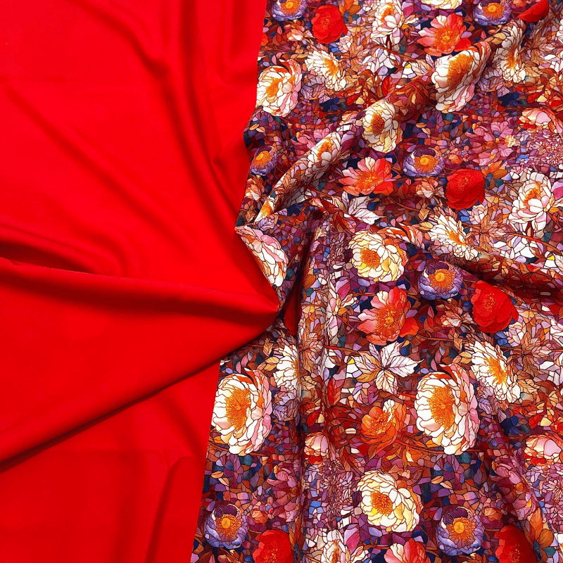 Vải Áo Dài Tây Đô - Vải May Áo Dài Họa Tiết Hoa Đều, In 3D Trên Nền Lụa Hồng Anh Cao Cấp