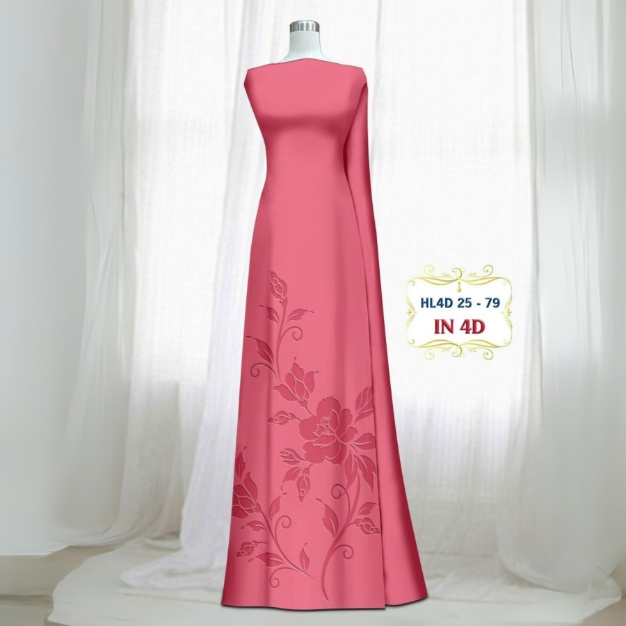 Vải Áo Dài Lụa Tô Châu In 4D – Họa Tiết Hoa Hồng Bông Tà – Đa Dạng Màu Sắc