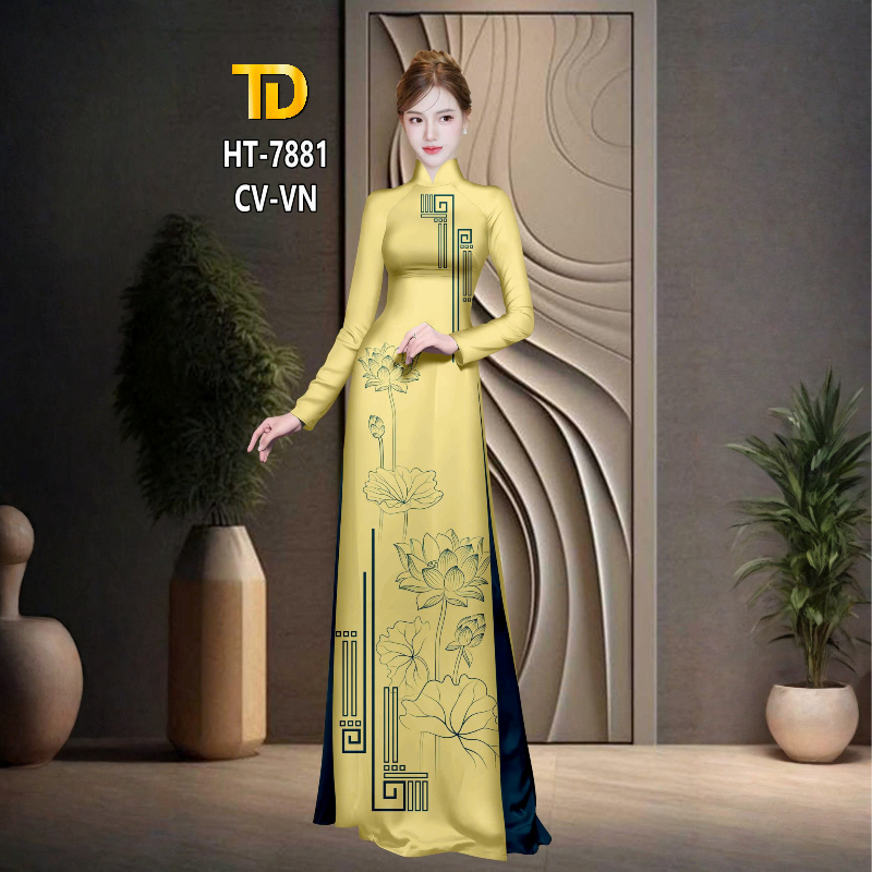 Vải May Áo Dài Tây Đô – Lụa Tô Châu In 3D Họa Tiết Hoa Sen Cao Cấp