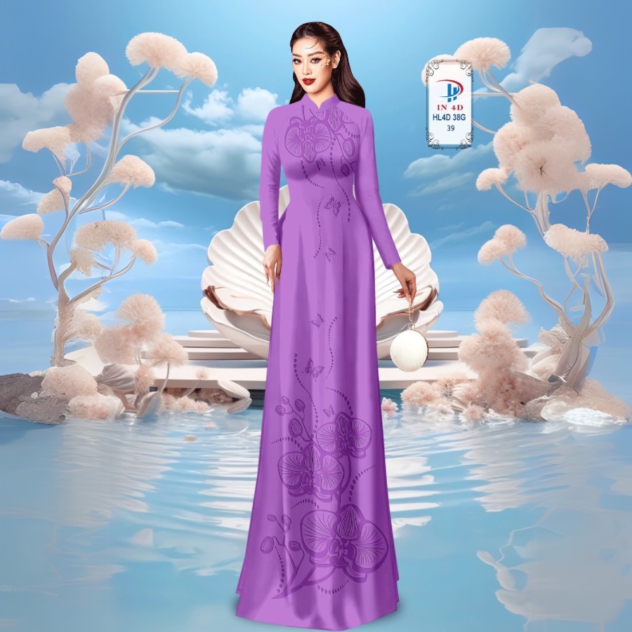 TÂY ĐÔ - VẢI MAY ÁO DÀI LỤA TÔ CHÂU IN 4D HỌA TIẾT HOA LAN SIÊU ĐẸP
