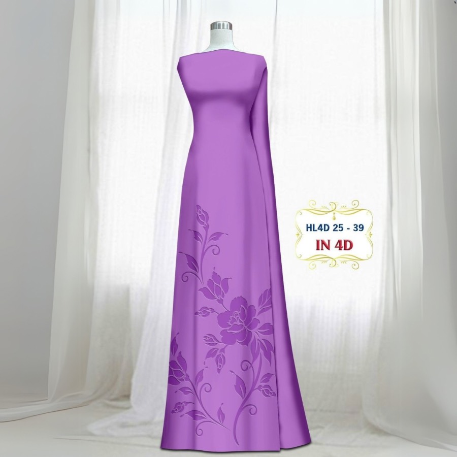 Vải Áo Dài Lụa Tô Châu In 4D – Họa Tiết Hoa Hồng Bông Tà – Đa Dạng Màu Sắc