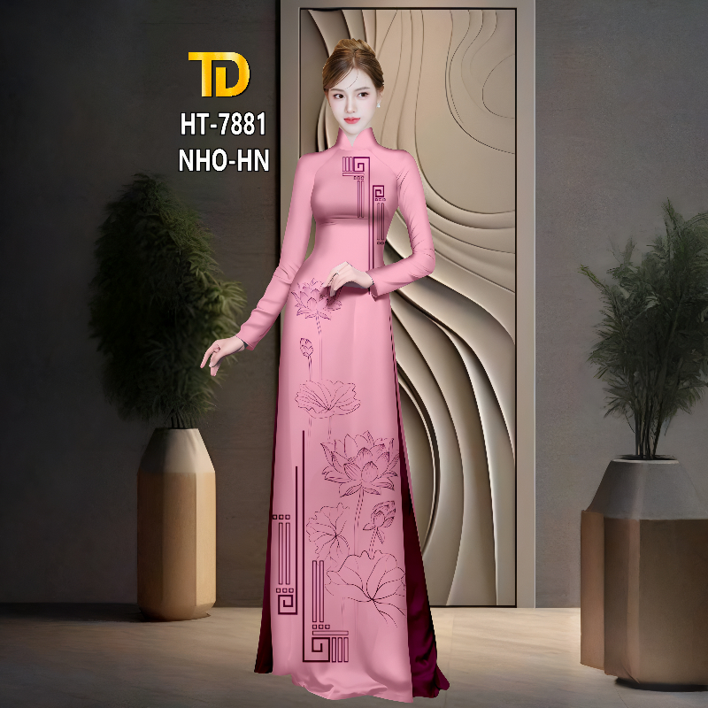 Vải May Áo Dài Tây Đô – Lụa Tô Châu In 3D Họa Tiết Hoa Sen Cao Cấp