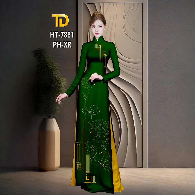 Vải May Áo Dài Tây Đô – Lụa Tô Châu In 3D Họa Tiết Hoa Sen Cao Cấp