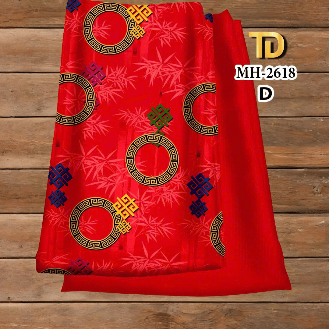 Vải May Áo Dài Họa Tiết Lá Trúc In 3D – Thanh Lịch & Tinh Tế