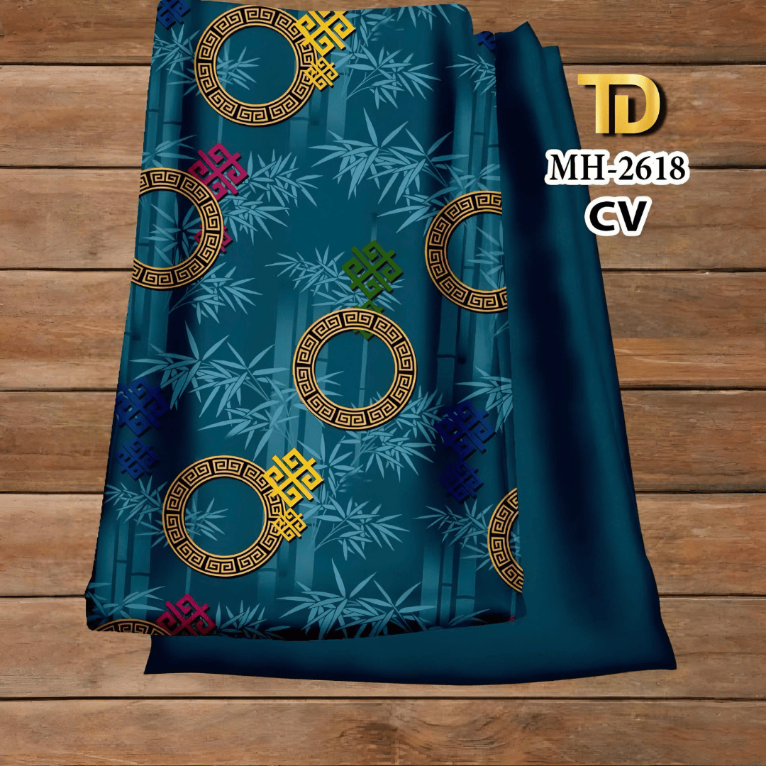 Vải May Áo Dài Họa Tiết Lá Trúc In 3D – Thanh Lịch & Tinh Tế