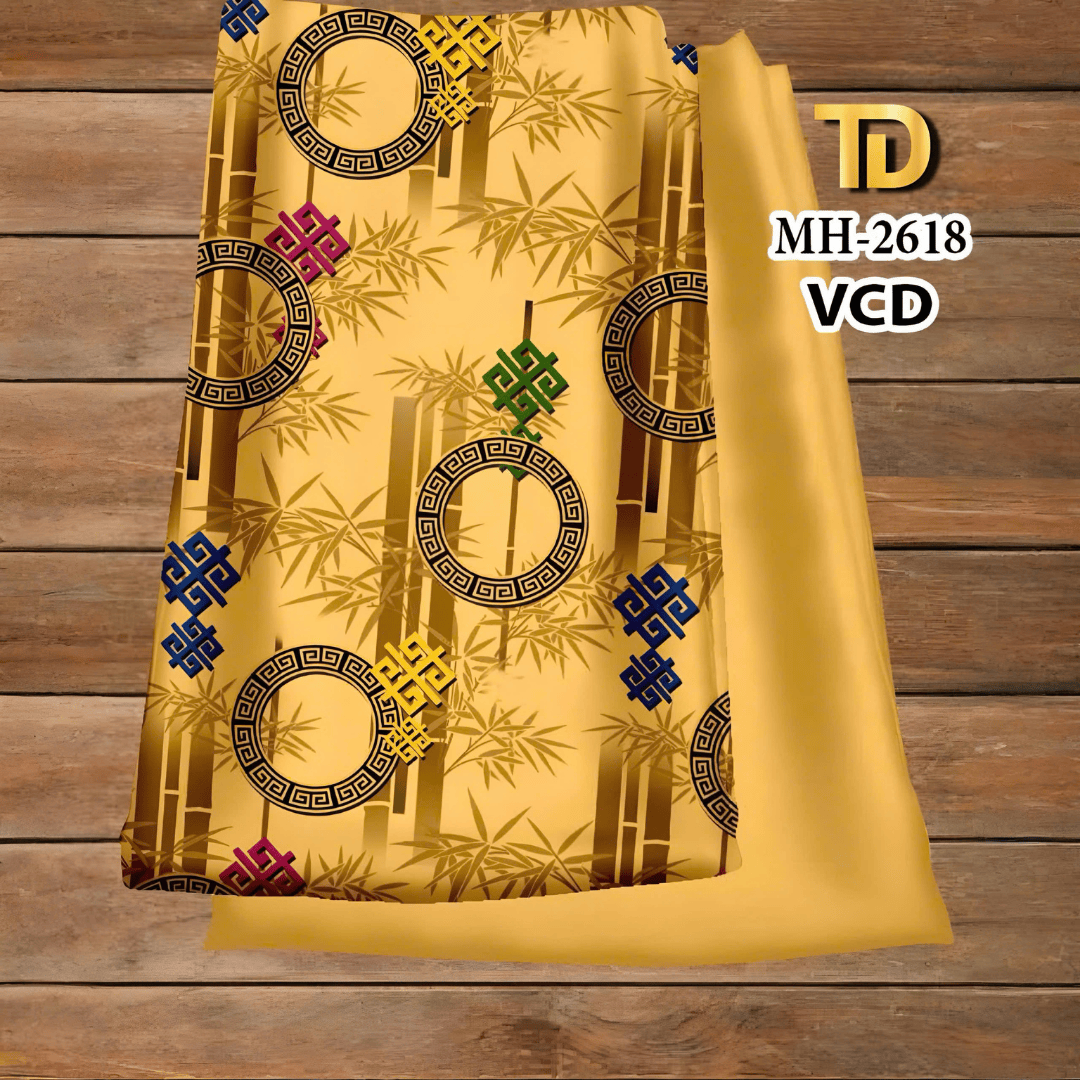 Vải May Áo Dài Họa Tiết Lá Trúc In 3D – Thanh Lịch & Tinh Tế