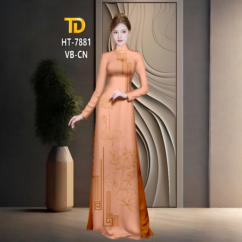 Vải May Áo Dài Tây Đô – Lụa Tô Châu In 3D Họa Tiết Hoa Sen Cao Cấp