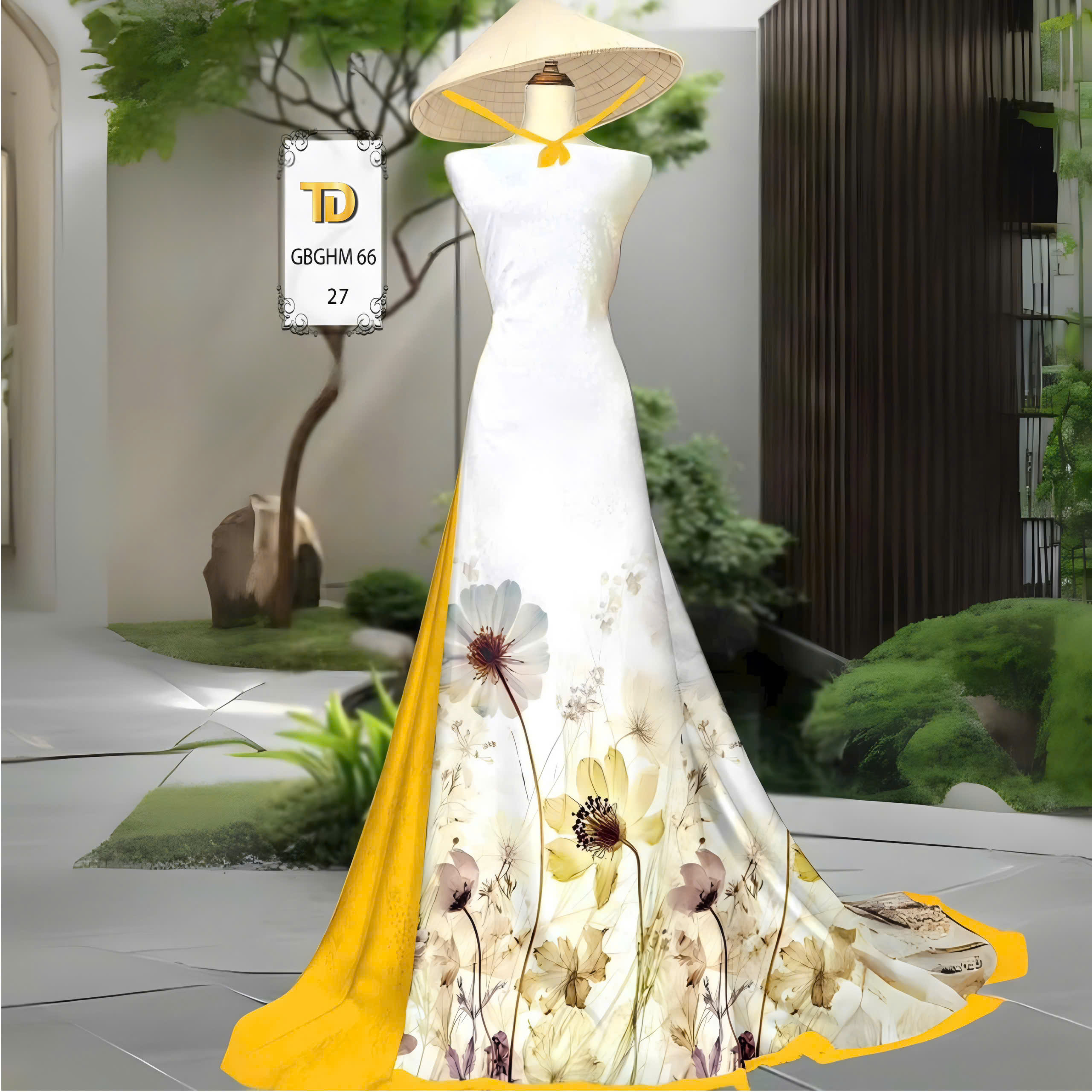 Tây Đô - Vải May Áo Dài Hoạ Tiết Nhẹ Nhàn Lịch, Chất Liệu vải Gấm Hoa mai