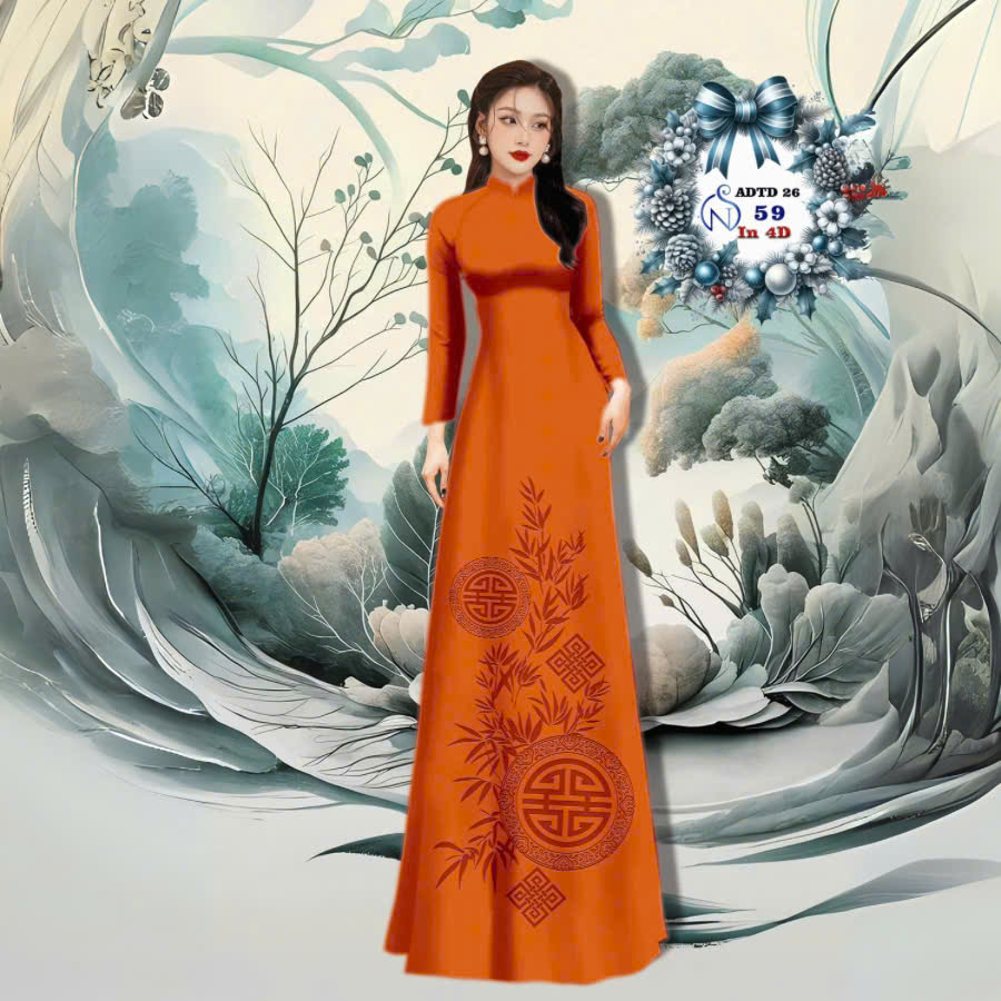 VẢI ÁO DÀI TÂY ĐÔ – LỤA TÔ CHÂU IN 4D HỌA TIẾT CHỮ THỌ VÀ LÁ TRÚC