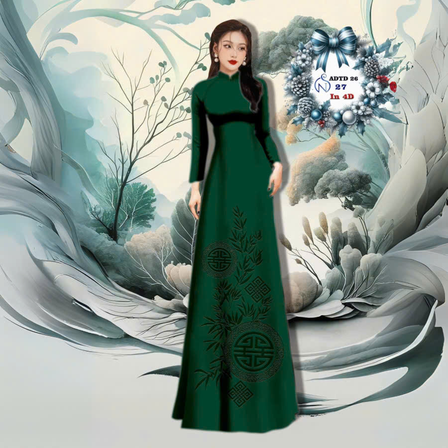 VẢI ÁO DÀI TÂY ĐÔ – LỤA TÔ CHÂU IN 4D HỌA TIẾT CHỮ THỌ VÀ LÁ TRÚC