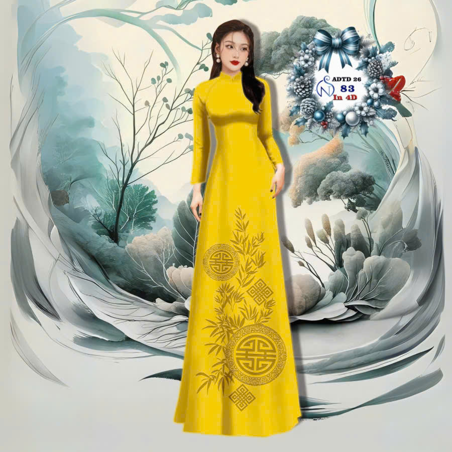 VẢI ÁO DÀI TÂY ĐÔ – LỤA TÔ CHÂU IN 4D HỌA TIẾT CHỮ THỌ VÀ LÁ TRÚC