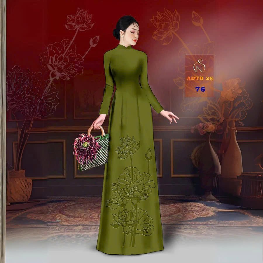 Tây Đô - Vải May Áo Dài Lụa Tô Châu In 4D Họa Tiết Hoa Sen Mới Nhất