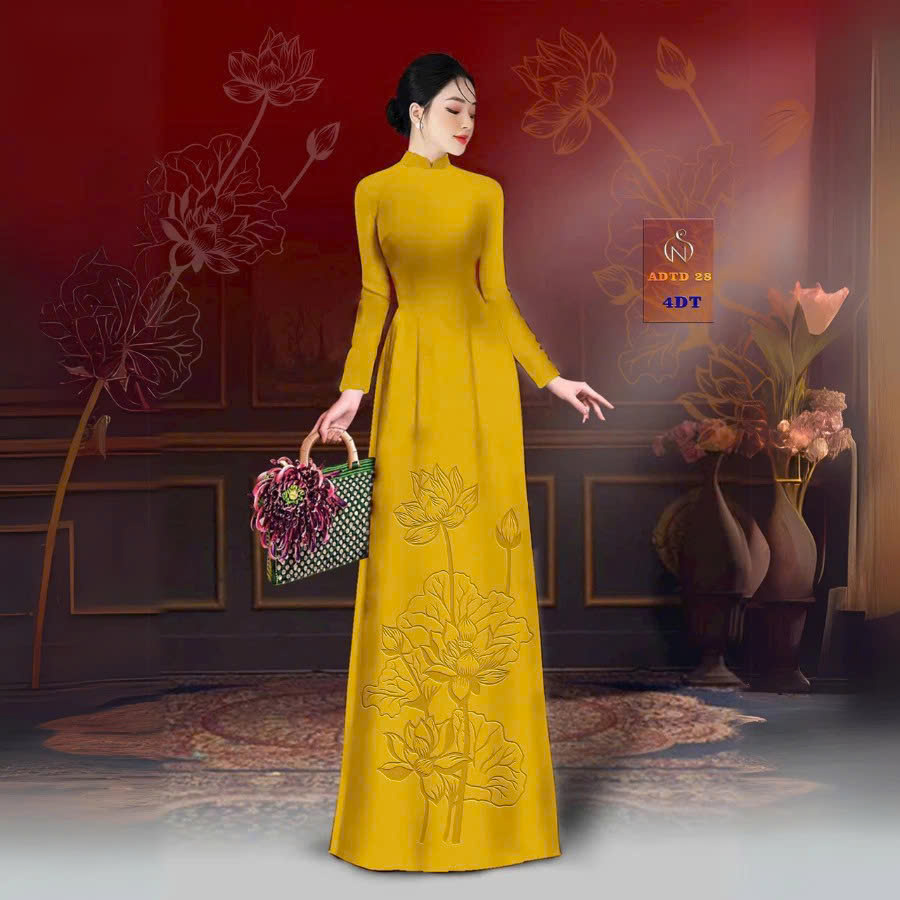 Tây Đô - Vải May Áo Dài Lụa Tô Châu In 4D Họa Tiết Hoa Sen Mới Nhất