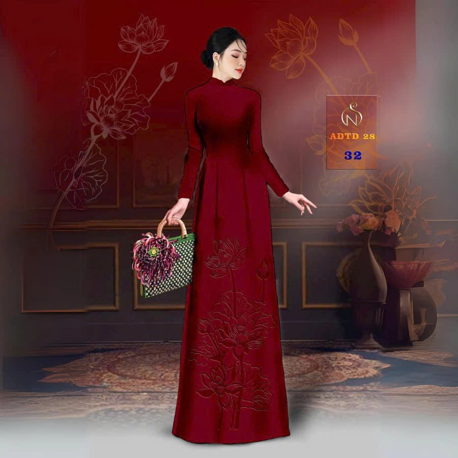 Tây Đô - Vải May Áo Dài Lụa Tô Châu In 4D Họa Tiết Hoa Sen Mới Nhất