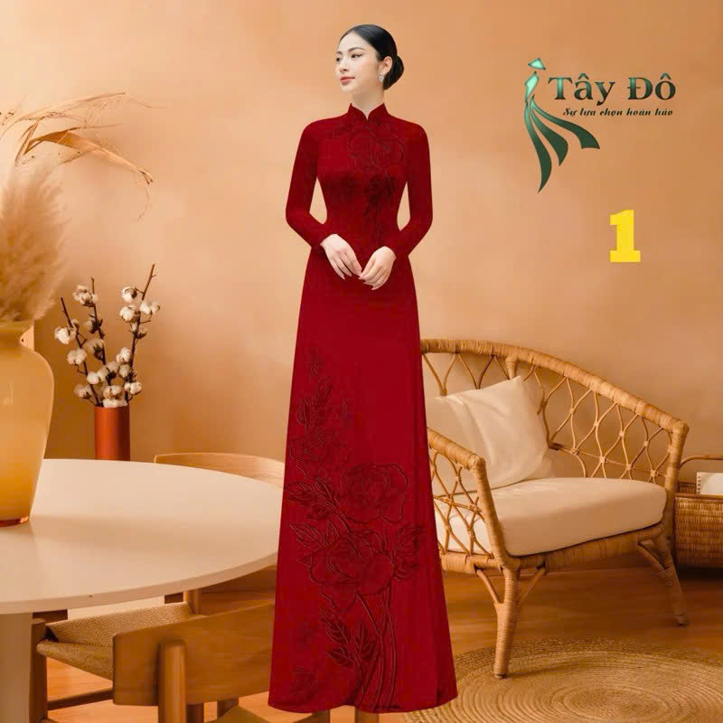 Tây Đô - Vải May Áo Dài - Lụa Tô Châu In 4D, Hoạ Tiết Hoa Hồng