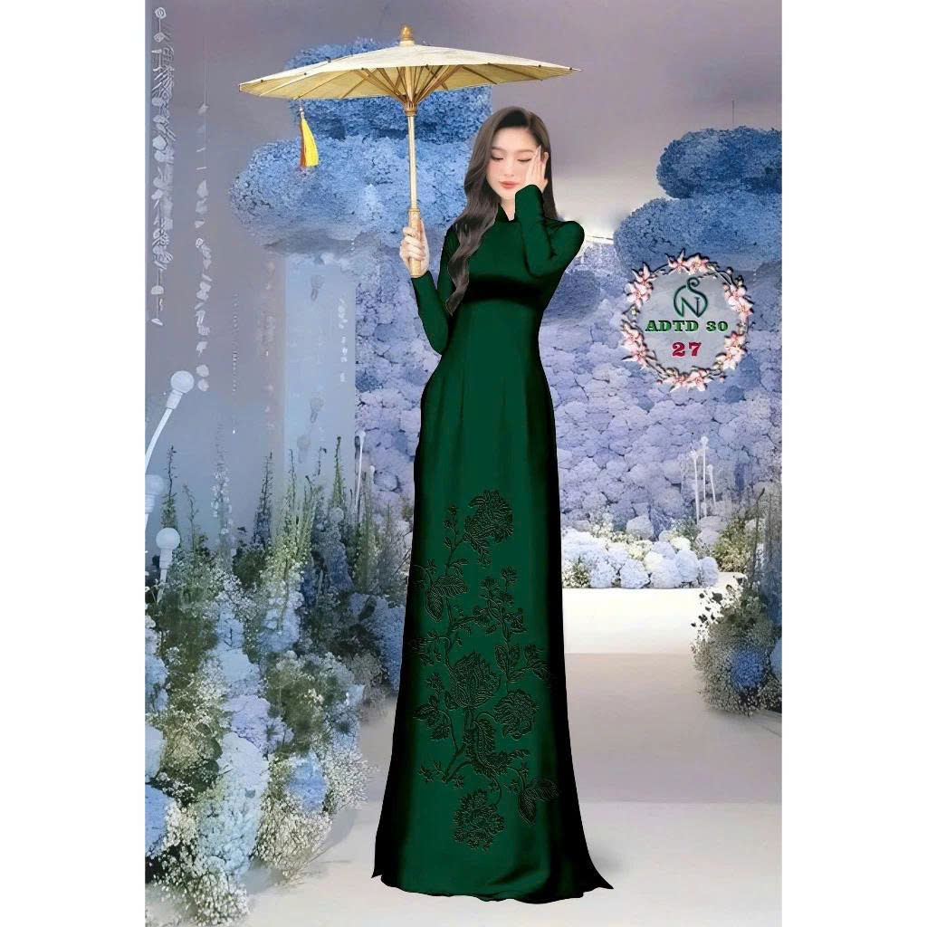 Tây Đô - Vải May Áo Dài Lụa Tô Châu In 4D Họa Tiết Hoa Mào Gà Mới Nhất