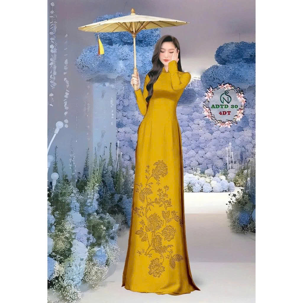 Tây Đô - Vải May Áo Dài Lụa Tô Châu In 4D Họa Tiết Hoa Mào Gà Mới Nhất