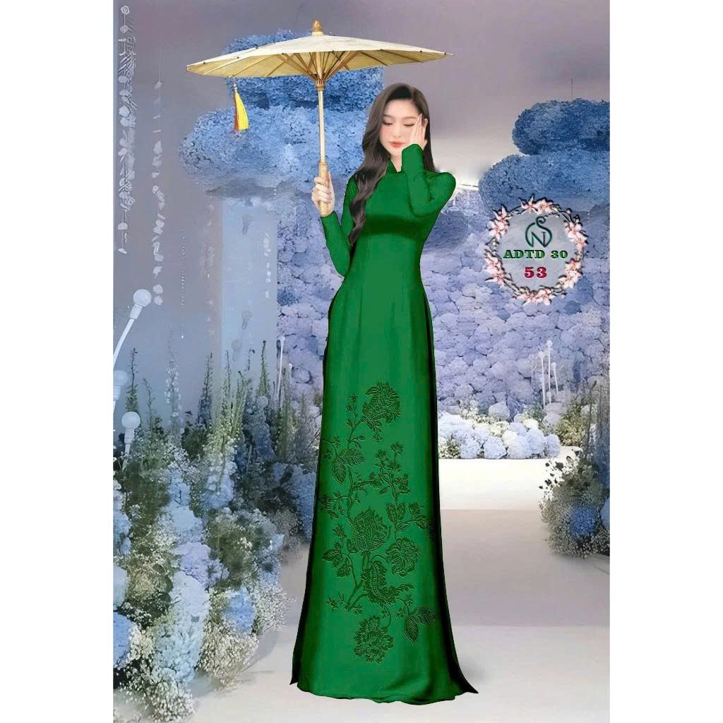 Tây Đô - Vải May Áo Dài Lụa Tô Châu In 4D Họa Tiết Hoa Mào Gà Mới Nhất