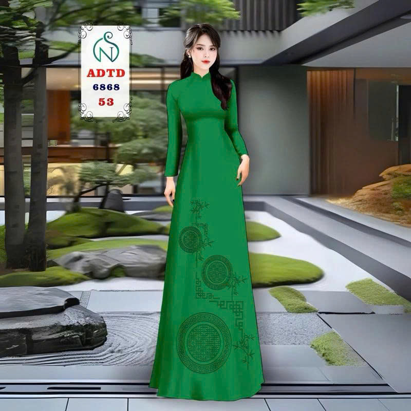 🎋 Tây Đô - Vải May Áo Dài Lụa Tô Châu In 4D | Họa Tiết Cây Trúc & Chữ Hỷ Sang Trọng