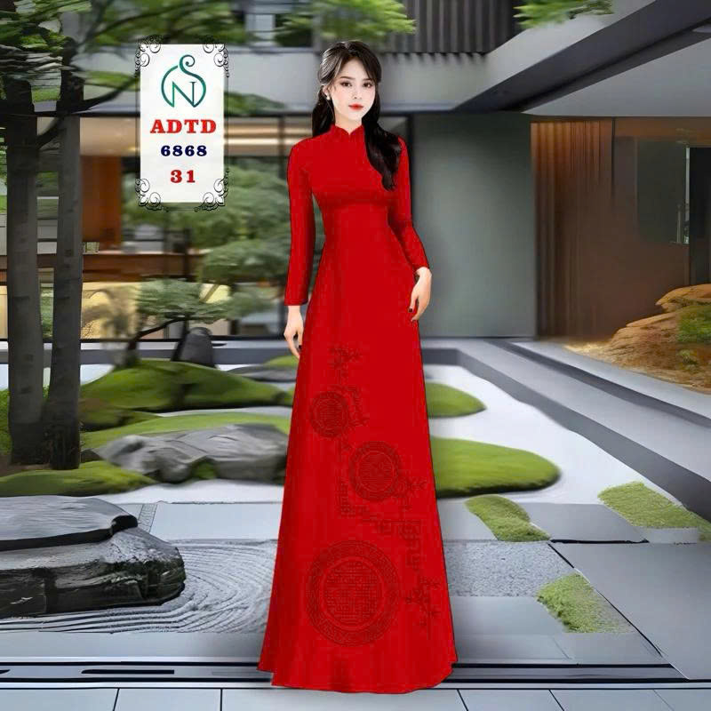 🎋 Tây Đô - Vải May Áo Dài Lụa Tô Châu In 4D | Họa Tiết Cây Trúc & Chữ Hỷ Sang Trọng